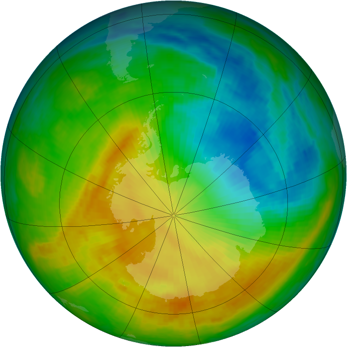Antarctic ozone map for 15 November 1986